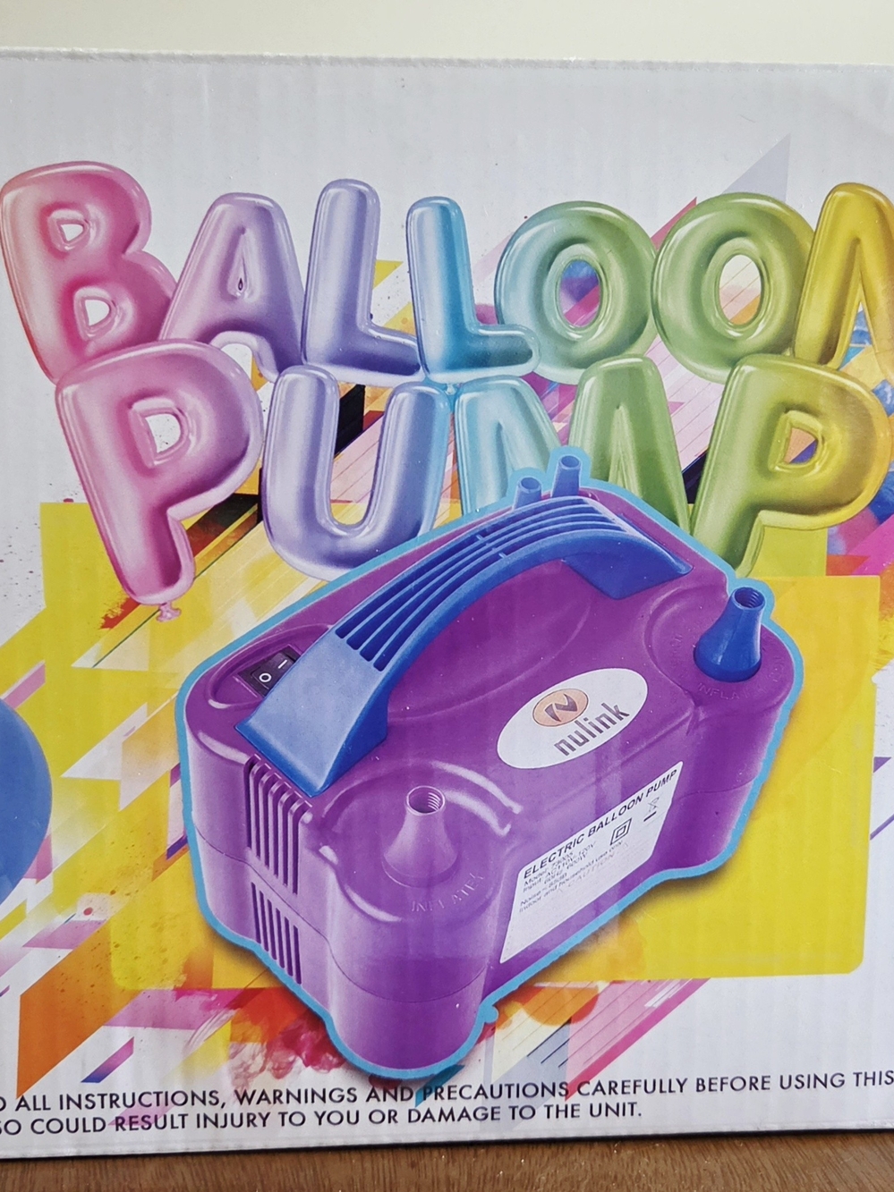 Link Purple Dual-Nozzle Electric Balloon Pump - Bright Purple